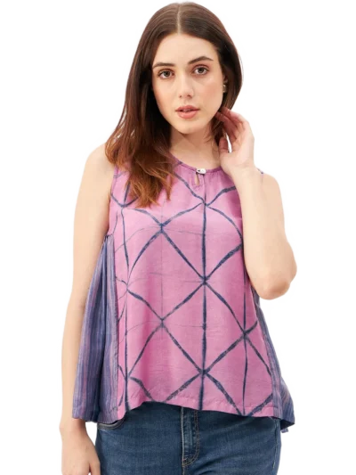 Handcrafted Shibori Cut Sleeve Top